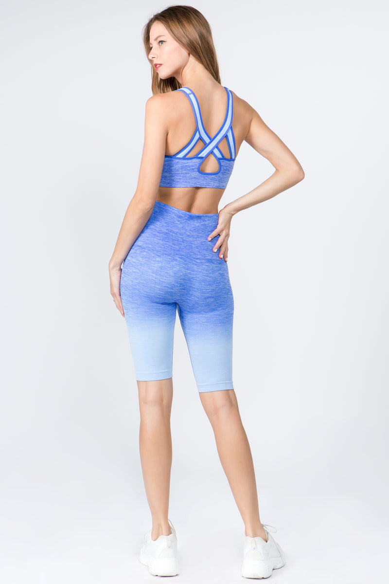 Ombre My Way Active Bra And Shorts Set – ICONOFLASH