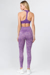 purple racerback sports bra seamless active leggings set