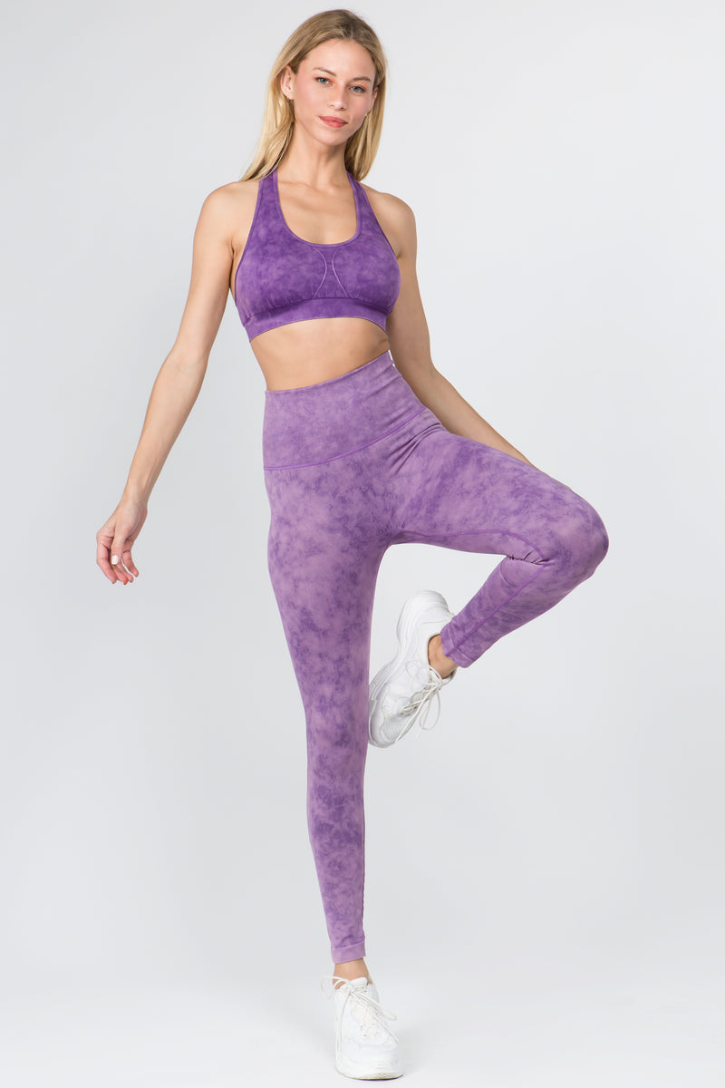 purple sports bra and leggings outfits