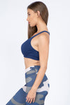 blue workout sports bra