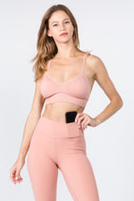 pink seamless low impact bra