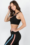 Curves with Confidence Striped Workout Sports Bra