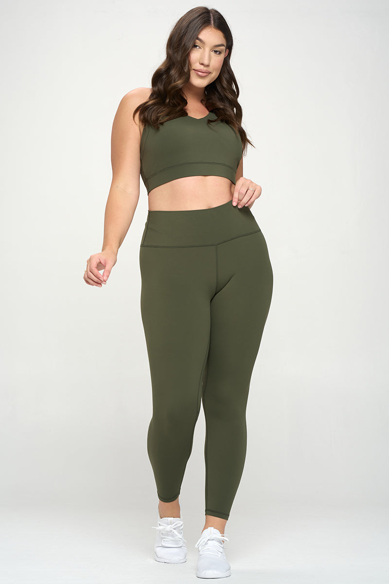 Zyia Active Light N Tight Leggings Size 6-8 6 8 Olive Green Logo