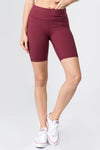 burgundy active shorts for women