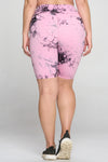 Plus Size Wild and Free Tie-Dye Print Active Biker Shorts