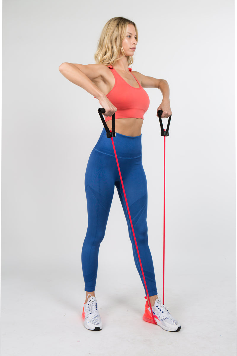 blue seamless gym leggings