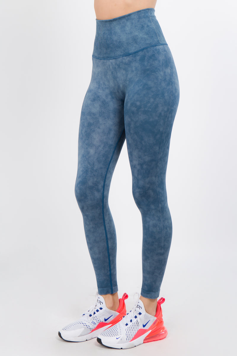High Waisted Active Leggings Yoga Pants Stretchy Acid Wash Design –  ICONOFLASH