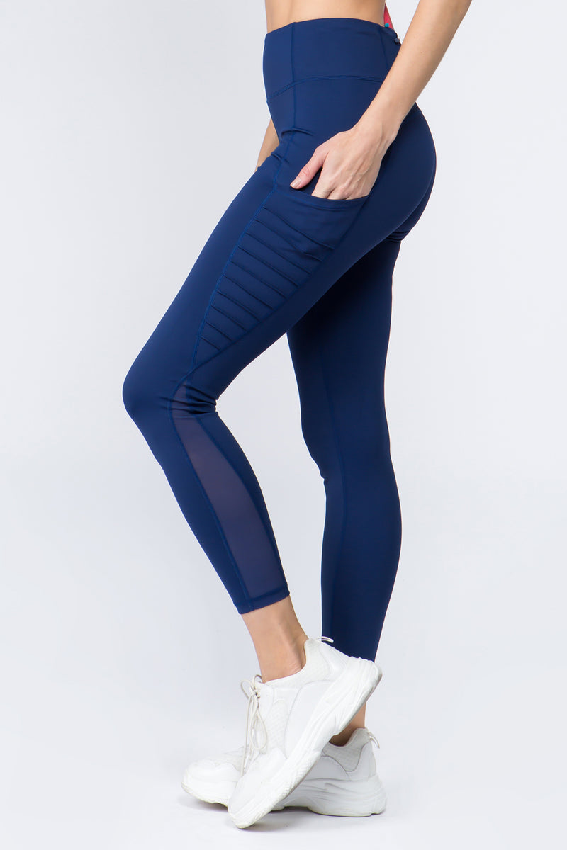 High Waisted Active Mesh Leggings with Pocket – ICONOFLASH