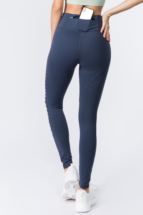active blue moto legging with pockets