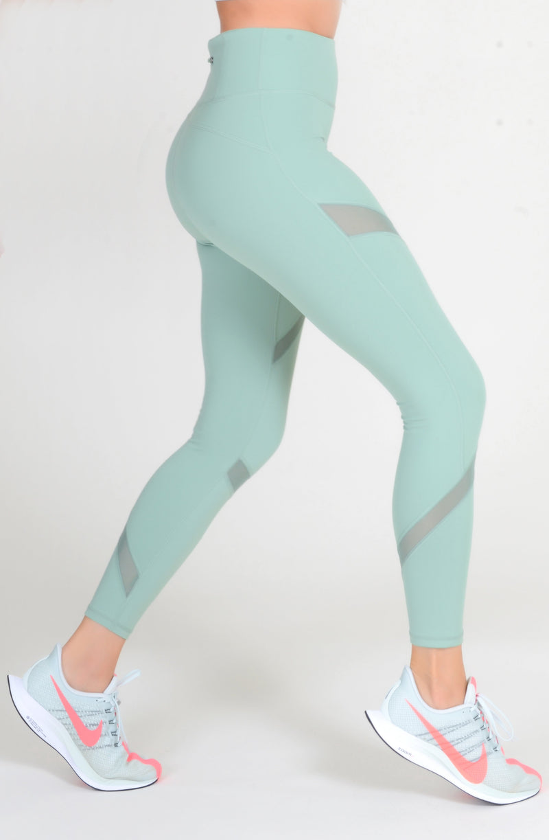 Active Sexy Cross Mesh Yoga Pant Workout Leggings- High Waist