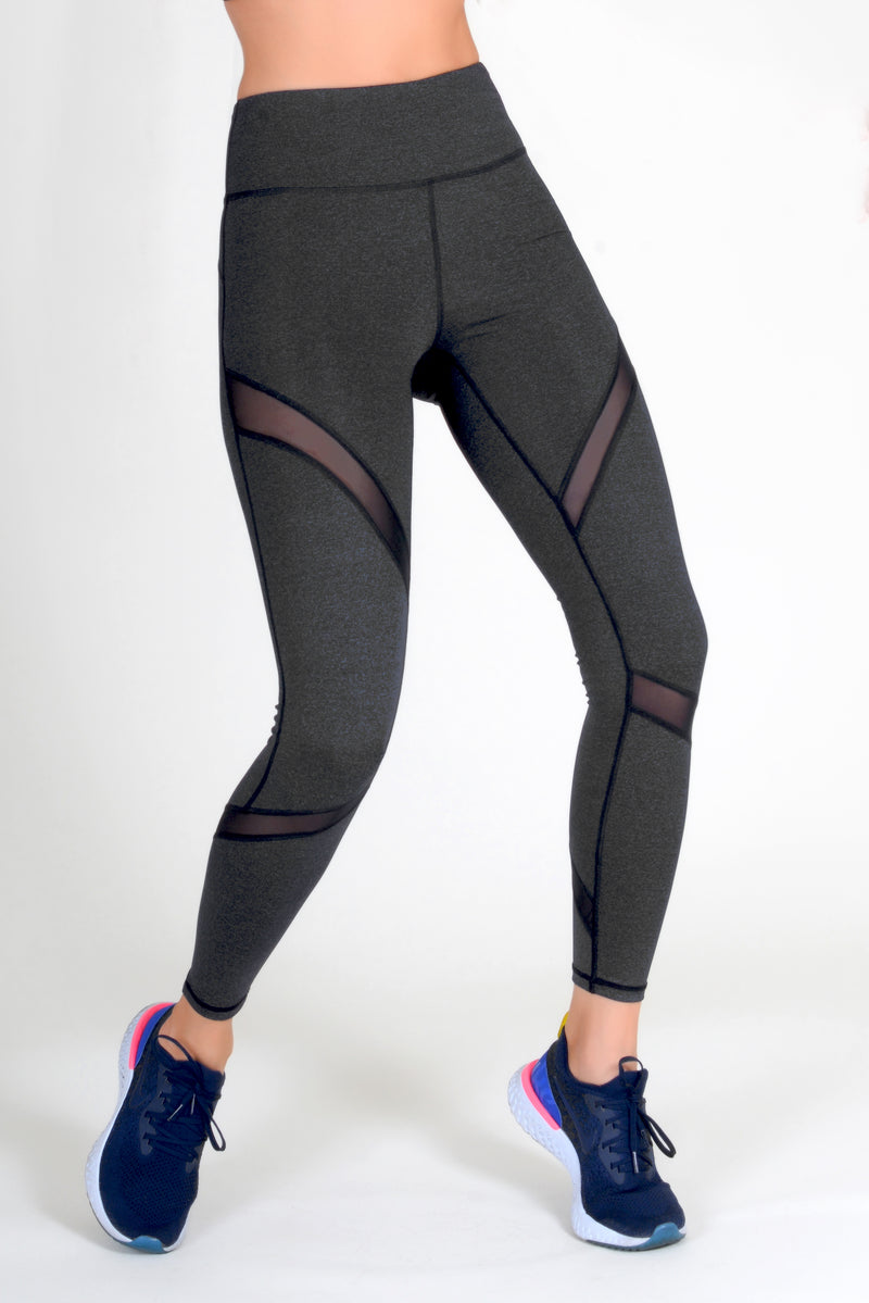 ICONOFLASH Women's High Waisted Mesh Leggings with Pocket Tummy Control  Yoga Pants Gym Running