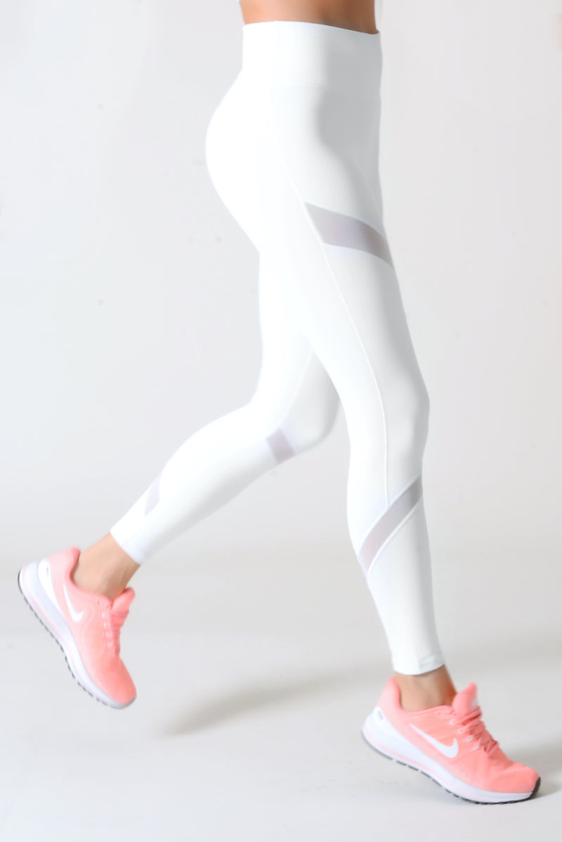 MRULIC yoga pants Women's Mesh Patchwork Leggings Sports Long Leg
