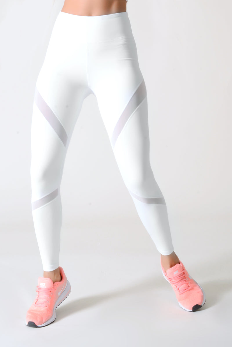white mesh legging