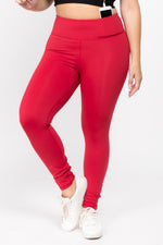 lipstick red yoga gym leggings trousers running tights pilates workout gear clothes fitness plus size women 