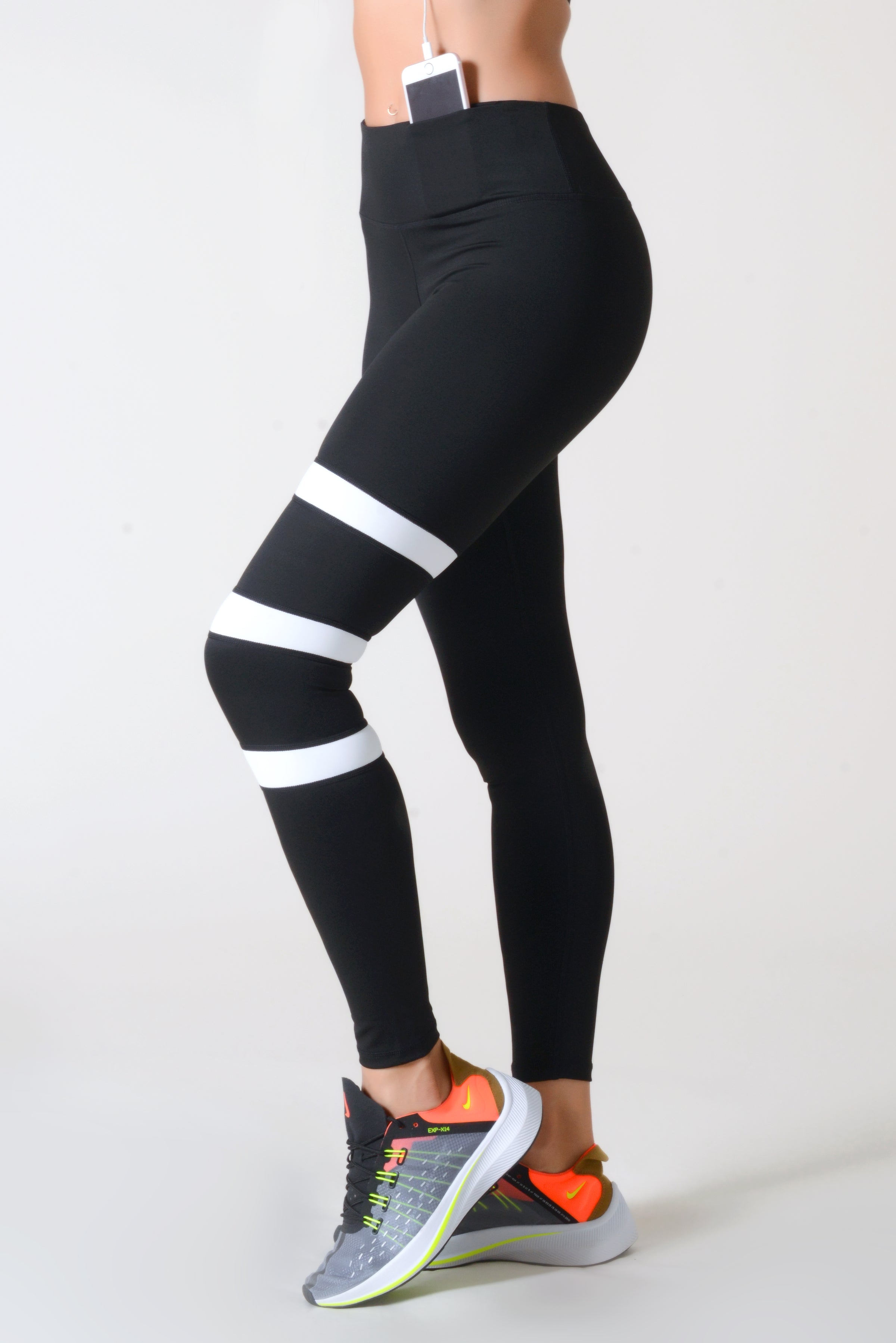 Readability loom creative striped workout tights 