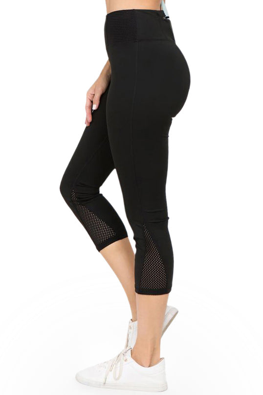 black cropped yoga tights