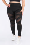 Plus Size Hit or Mesh Active Leggings with Pocket