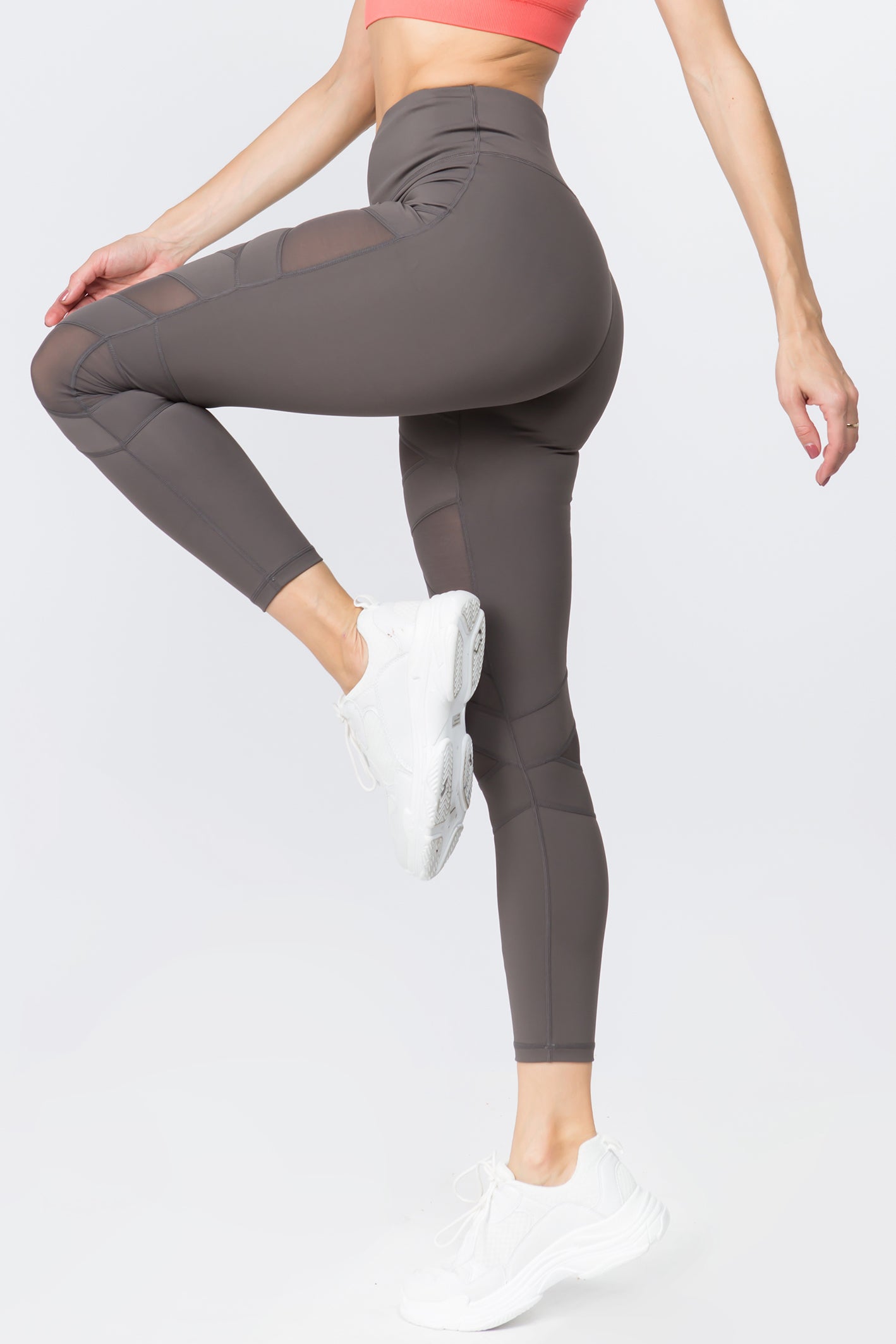 High Waisted Active Mesh Leggings with Pocket – ICONOFLASH