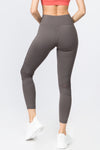 grey high rise mesh tights for women yoga