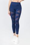 navy blue mesh workout tights