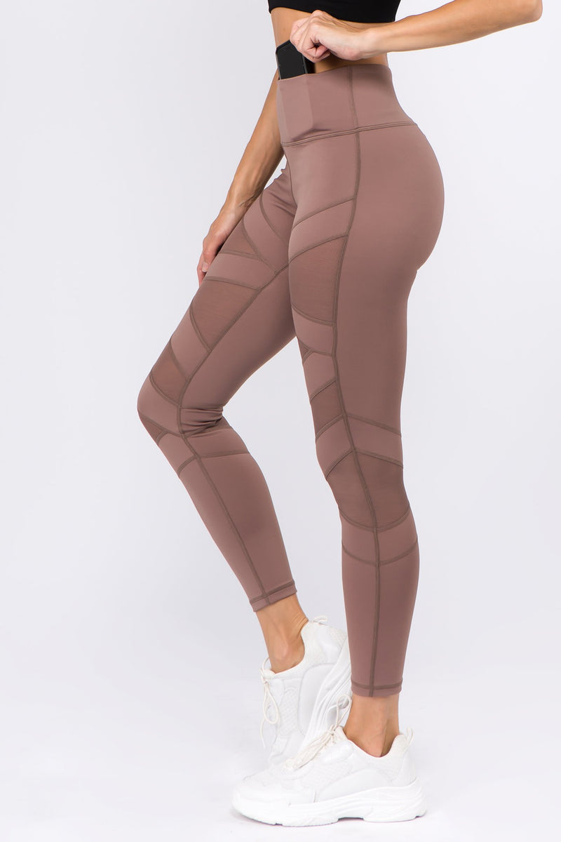 ACAR1 - Zyia Active distressed copper leggings with side pockets