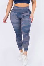 Plus Size Out of the Blue Camouflage Active Leggings