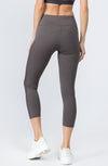 high rise grey workout leggings with pocket