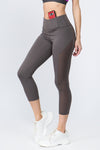 charcoal high rise active mesh leggings with pocket