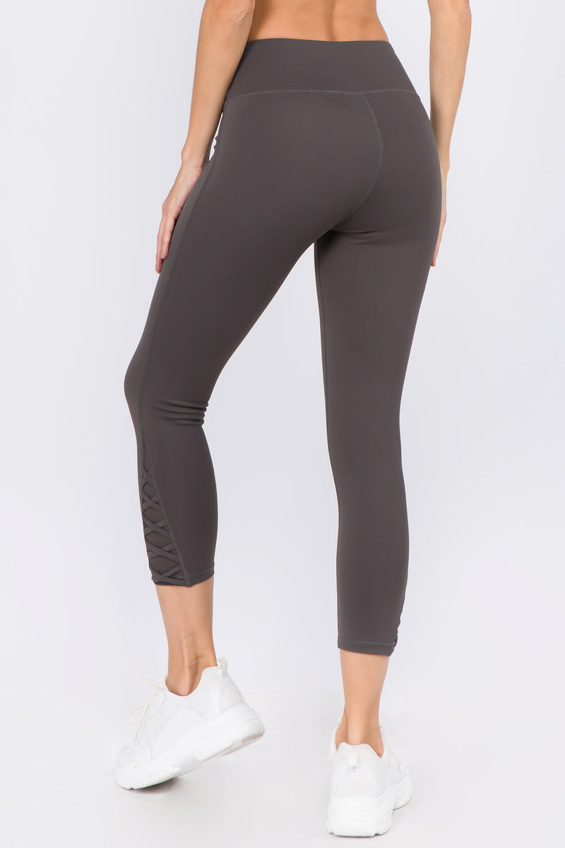charcoal high waisted active capris