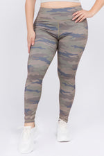Plus Size High Ranks Active Camouflage Leggings