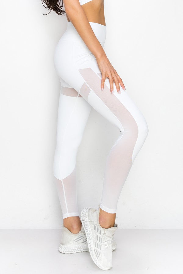 White Mark Women's Plus Size High Waist Mesh Insert Active Leggings -  Walmart.com