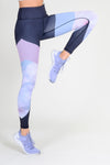 high waisted yoga tights with floral print
