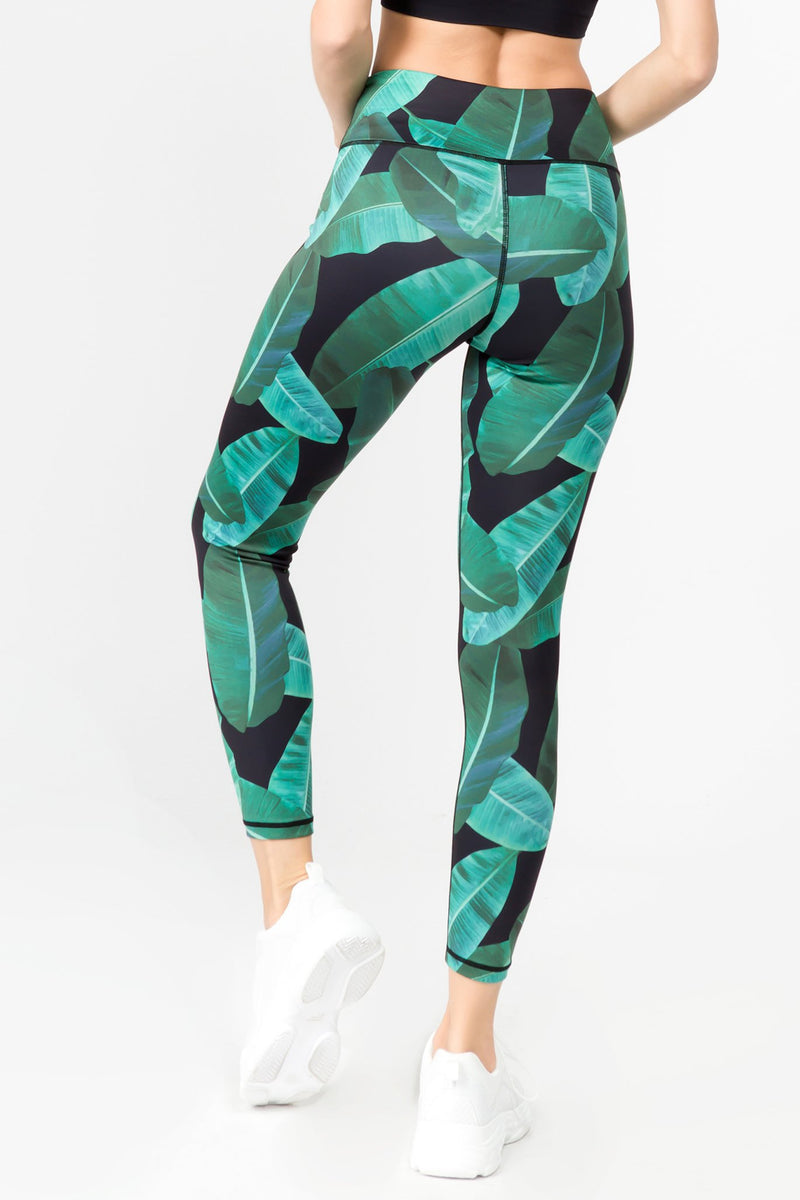 Palm Trees in Paradise Active Printed Leggings