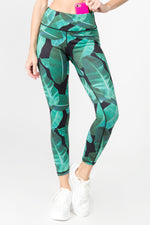 palm leaf print leggings