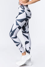 Neutral Toned Geo Print Active Workout Leggings