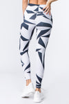 Neutral Toned Geo Print Active Workout Leggings
