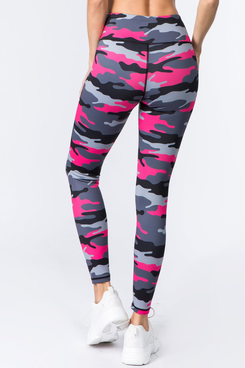 pink camouflage workout tights