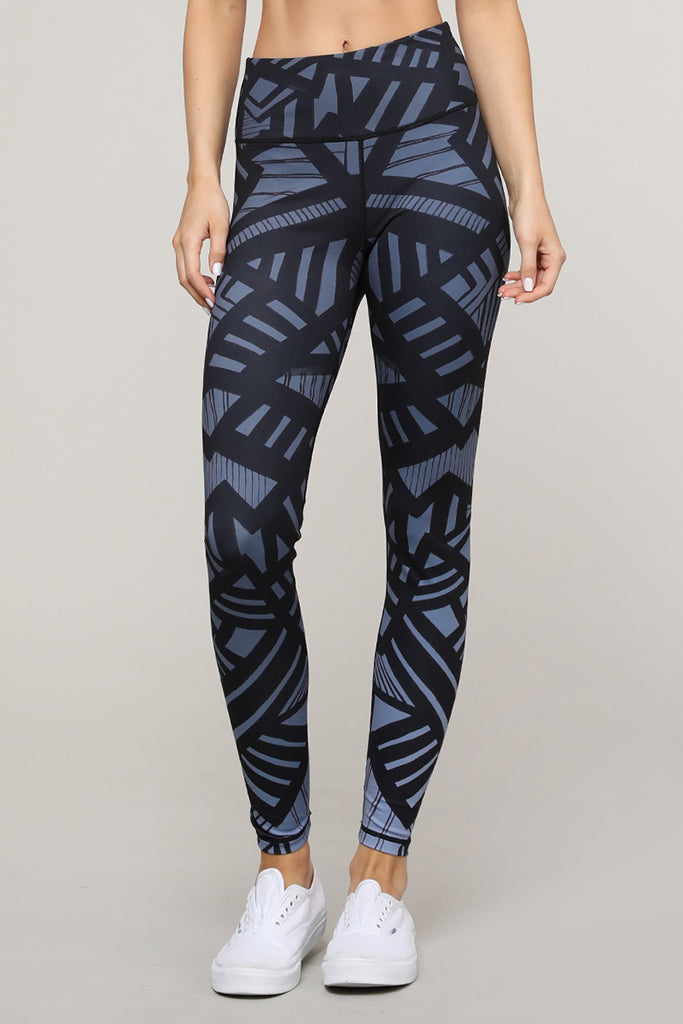 Trace your Shadow Abstract Print Active Leggings