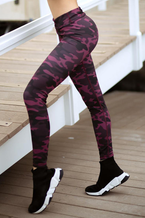 Red Camouflage Active Leggings