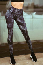 Feathered Palm Leaf Workout Leggings