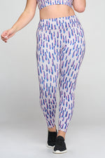 Plus Size Abstract Purple Spotted Active Leggings