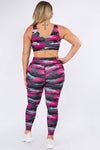 Plus Size Play it Up Pink Camo Active Set