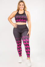 Plus Size Falling for Diamonds Printed Active Set
