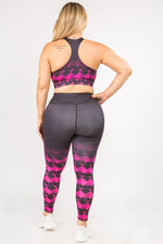 Plus Size Falling for Diamonds Printed Active Set