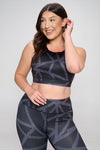 Plus Size Smoky Abstract Grid Active Sports Bra