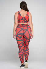Plus Size Smoky Abstract Grid Active Set
