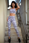 Abstract Purple Spotted Active Leggings