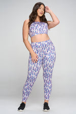 Plus Size Abstract Purple Spotted Active Set