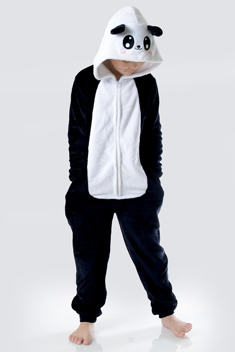 Kid's Plush Panda Animal Onesie Pajama Costume – ICONOFLASH
