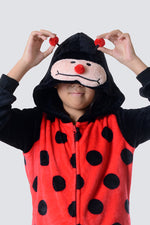 Kid's Plush Lady Bug Animal Onesie Pajama Costume